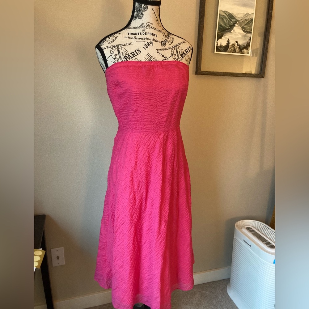 J.Crew crinkle strapless dress